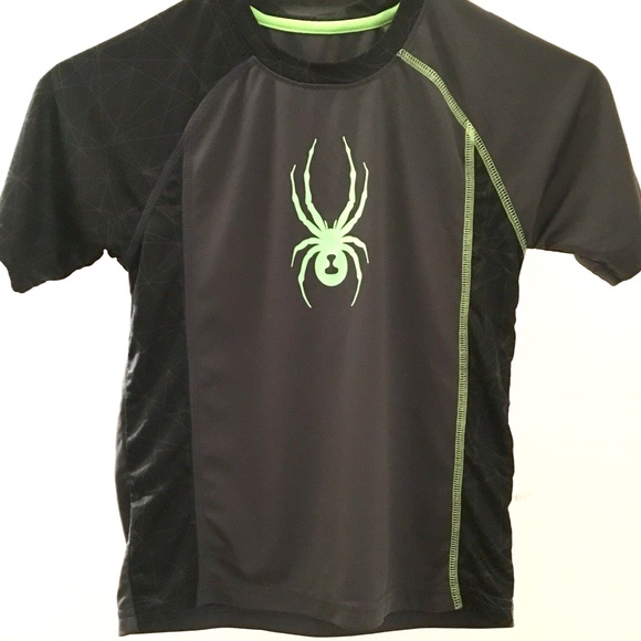 [SOLD] Boys Spyder Shirt Gray & Green Spider Size7 - Picture 6 of 6